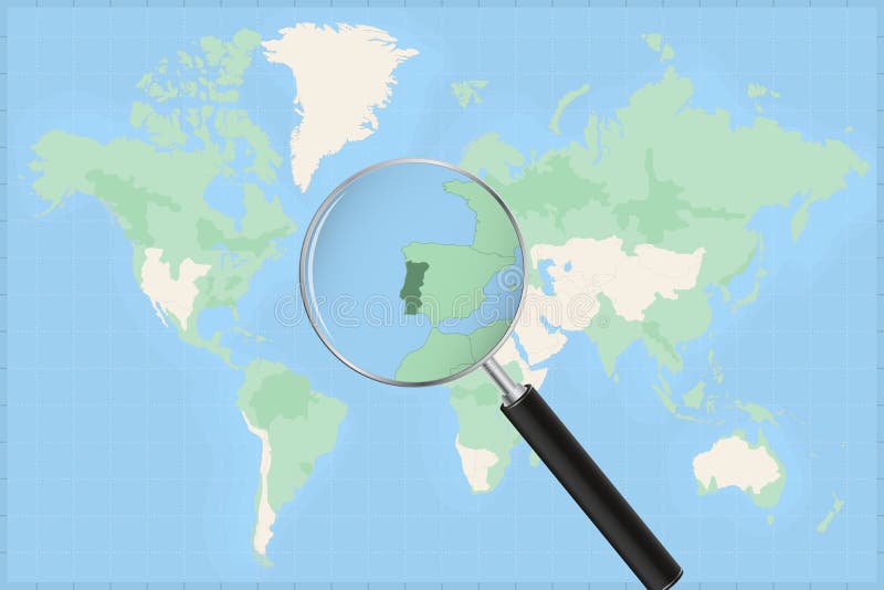 Mapa Mundial Da ásia Centrado Com Vidro Ampliado Em Portugal. Enfoque No  Mapa De Portugal No Mapa Mundial Pacificcentrado Ilustração do Vetor -  Ilustração de amplificador, ampliar: 237647233
