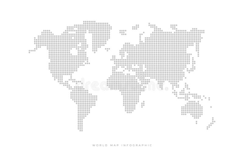 Mapa do mundo político pontilhado simples Molde com os pontos cinzentos isolados no fundo branco ilustração royalty free Mapa do mundo político pontilhado simples Molde com os pontos cinzentos isolados no fundo branco ilustração royalty free