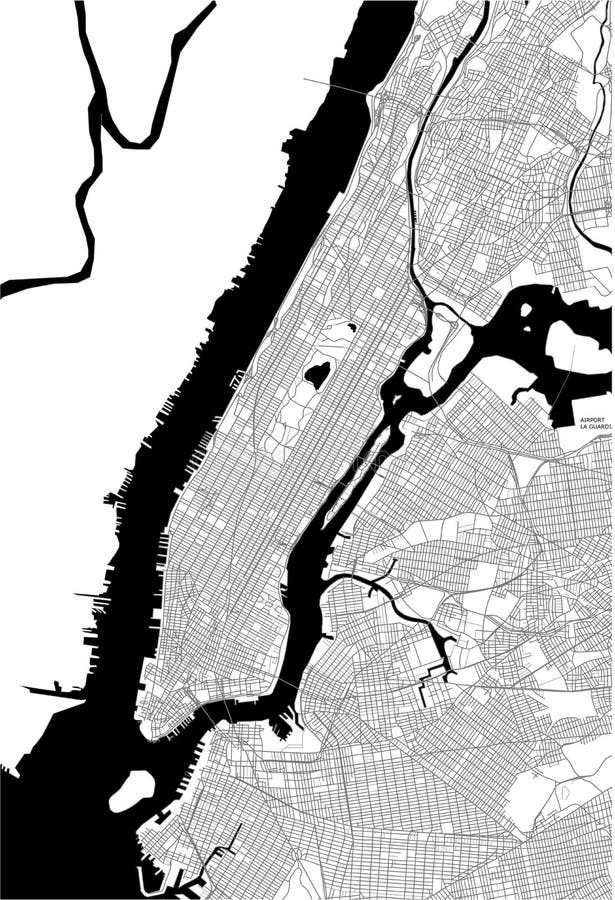 Mapa Do Queens, New York Do Vetor, EUA Ilustração do Vetor - Ilustração de  ruas, transporte: 137407898