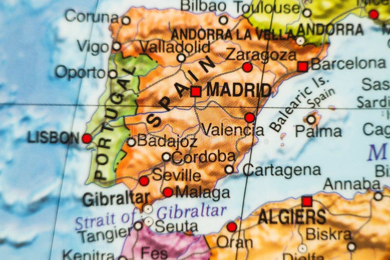 Mapa de espanha e portugal foto de stock editorial. Imagem de