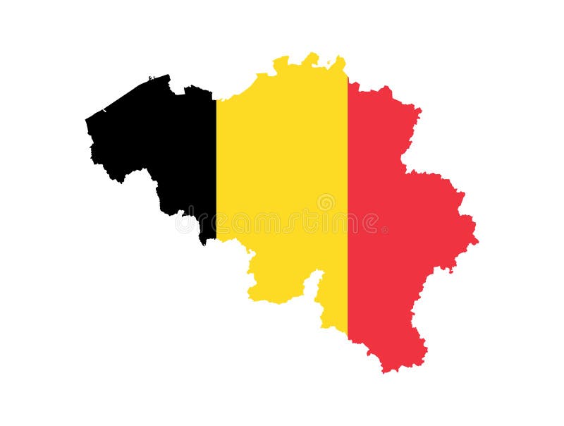 Mapa do vetor de Bélgica com a bandeira oficial ilustração do vetor Mapa do vetor de Bélgica com a bandeira oficial ilustração do vetor