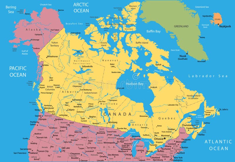 Mapa do vetor de Canadá ilustração royalty free Mapa do vetor de Canadá ilustração royalty free