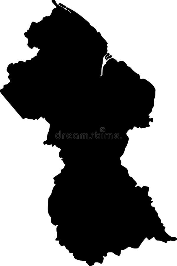 Mapa do vetor de guyana ilustração royalty free Mapa do vetor de guyana ilustração royalty free