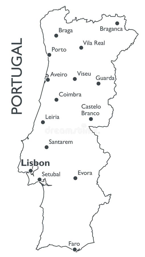 desenho à mão livre do mapa de portugal no fundo branco. 6563989 Vetor no  Vecteezy