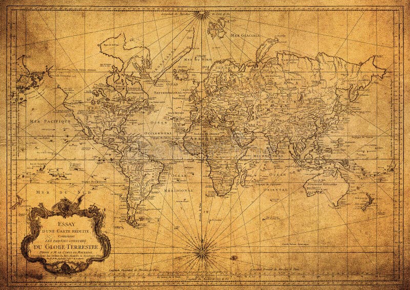 Mapa do vintage do mundo 1778