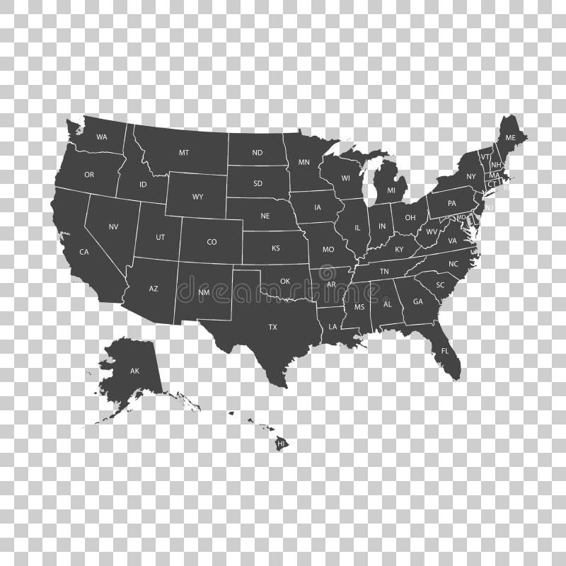 Mapa dos EUA com estados federais Ilustração Estados Unidos o do vetor ilustração royalty free Mapa dos EUA com estados federais Ilustração Estados Unidos o do vetor ilustração royalty free
