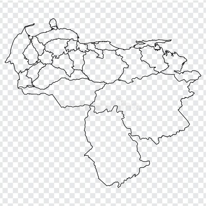 Mapa De Venezuela Mapa Negro Detallado Del Alto Con Los Condados Las Regiones Los Estados De