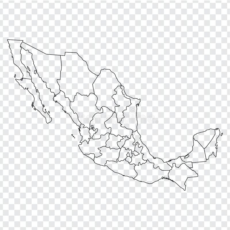 Mapa En Blanco México Mapa De México Con Las Provincias Mapa De Alta