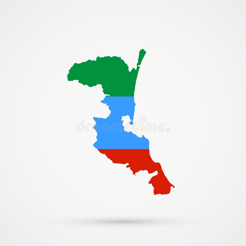 Mapa en colores de la bandera de Daguestán, vector editable de Kumykia Daguestán libre illustration Mapa en colores de la bandera de Daguestán, vector editable de Kumykia Daguestán libre illustration