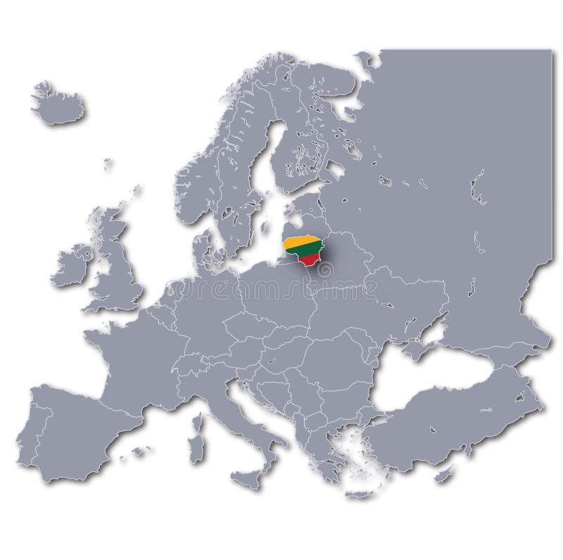 Mapa Europa z Lithuania royalty ilustracja Mapa Europa z Lithuania royalty ilustracja