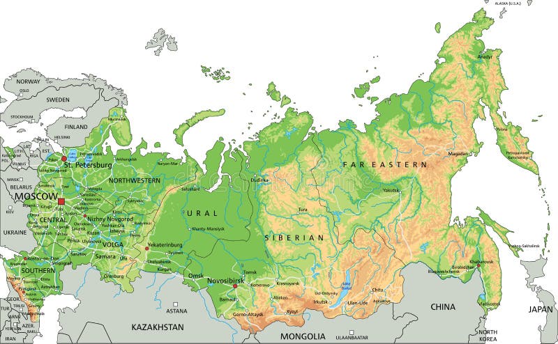 Mapa de cores retro de Federação Russa imagem vetorial de Cartarium©  111970284