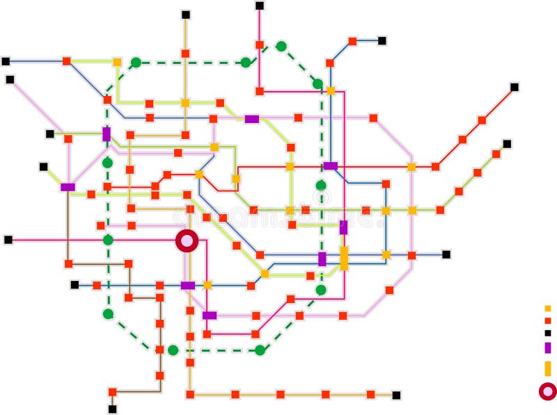 Mapa ficticio del subterráneo, espacio de la copia libre, vector