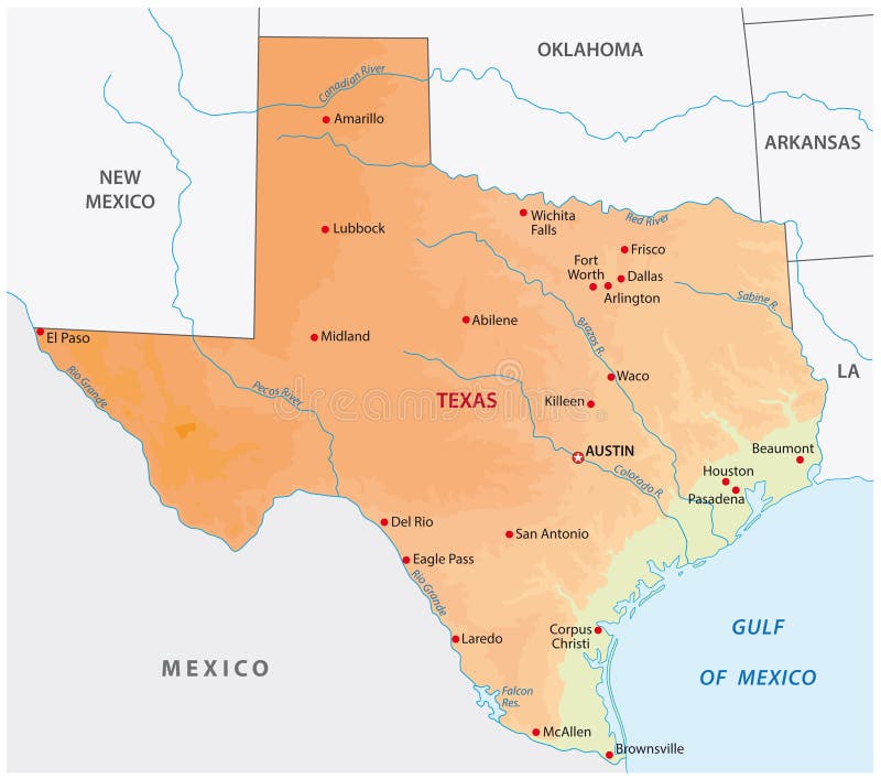 Mapa Administrativo Y Político Del Esquema Del Estado De Oklahoma Del