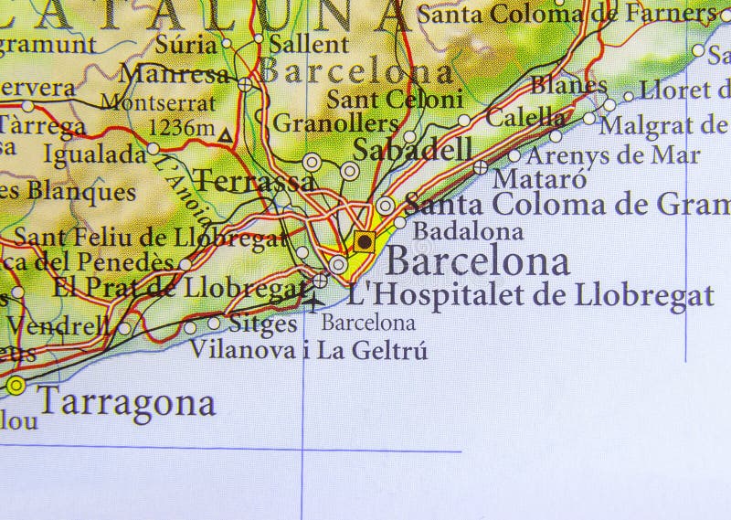 Mapa Geográfico Da Espanha Com Cidades Importantes Foto de Stock - Imagem  de fronteira, importante: 97847648