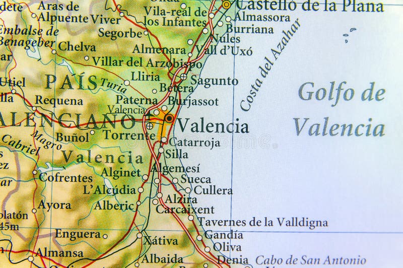 Mapa Geográfico Da Espanha Com Cidades Importantes Foto de Stock - Imagem  de fronteira, importante: 97847648