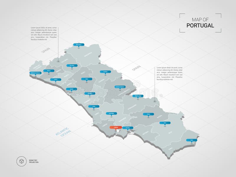 Divis?es Administrativas Do Mapa De Portugal Ilustração do Vetor -  Ilustração de cartografia, naturalizado: 145582107