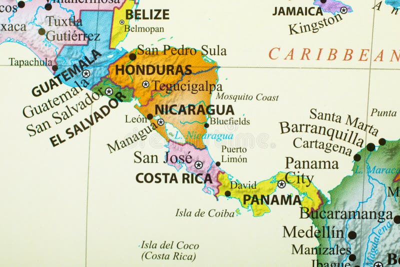 Mapa krajów ameryki środkowej