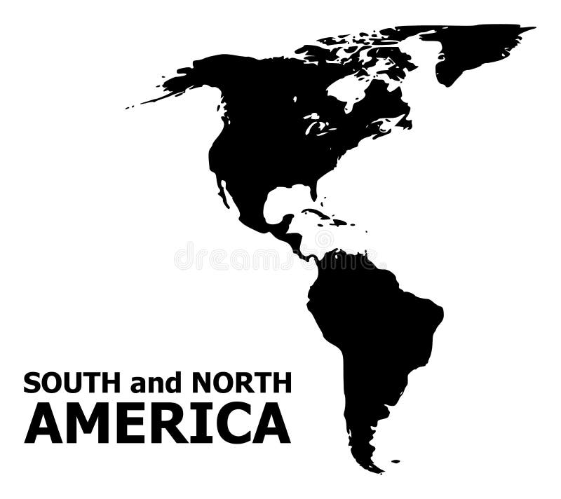 Mapa liso do vetor do sul e da America do Norte com nome ilustração royalty free Mapa liso do vetor do sul e da America do Norte com nome ilustração royalty free