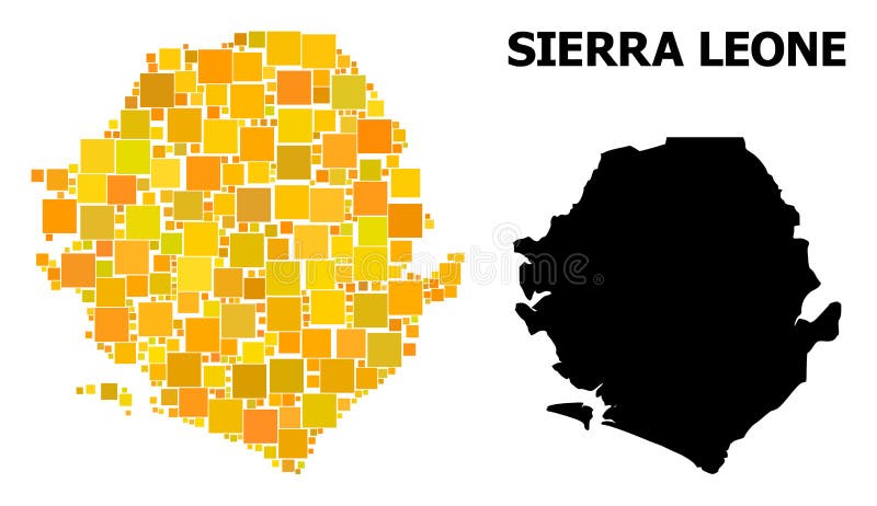 Mapa mozaiki w sierra leone royalty ilustracja