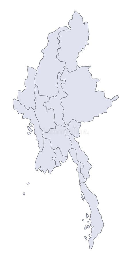 Mapa Myanmar ilustração royalty free