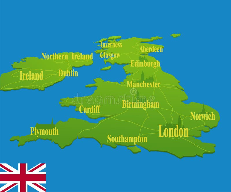Mapa Original De Inglaterra Ilustração do Vetor - Ilustração de