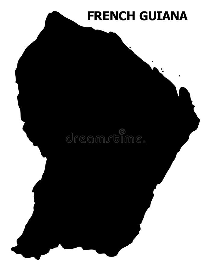 Mapa plano del vector de la Guayana Francesa con el subtítulo stock de ilustración Mapa plano del vector de la Guayana Francesa con el subtítulo stock de ilustración