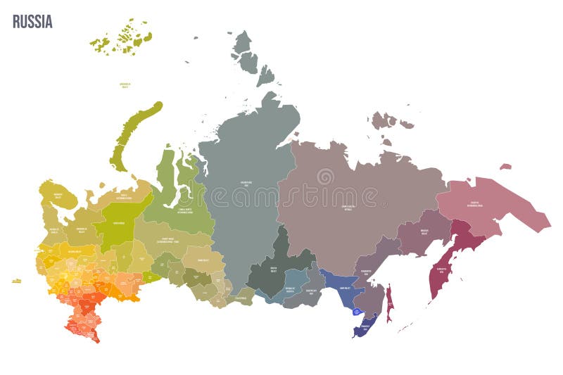 Vetores de Mapa Político Da Federação Russa Com Províncias e mais imagens  de Rússia - Rússia, Abstrato, Administrador - iStock