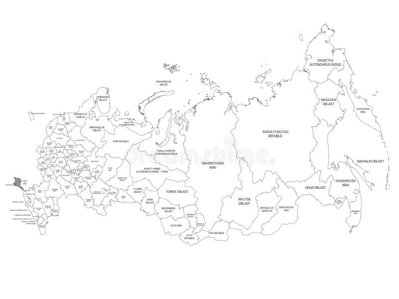 Mapa Político Da Federação Russa Foto de Stock - Imagem de conceito,  internacional: 119498198