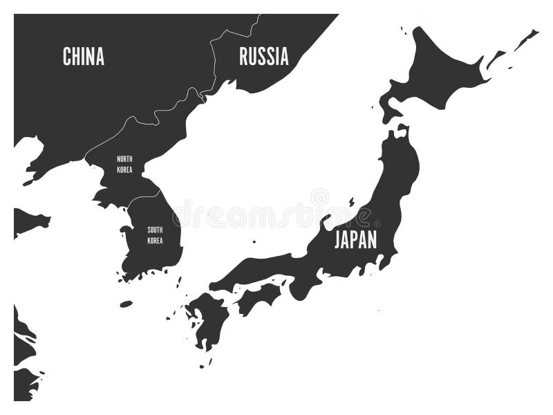 Japão, Coreia Do Norte E Mapa Político De Coreia Do Sul Ilustração do Vetor  - Ilustração de porcelana, quioto: 39076613