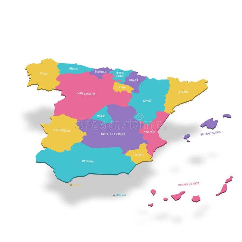 Mapa político de Portugal e Espanha vetor(es) de stock de ©Furian