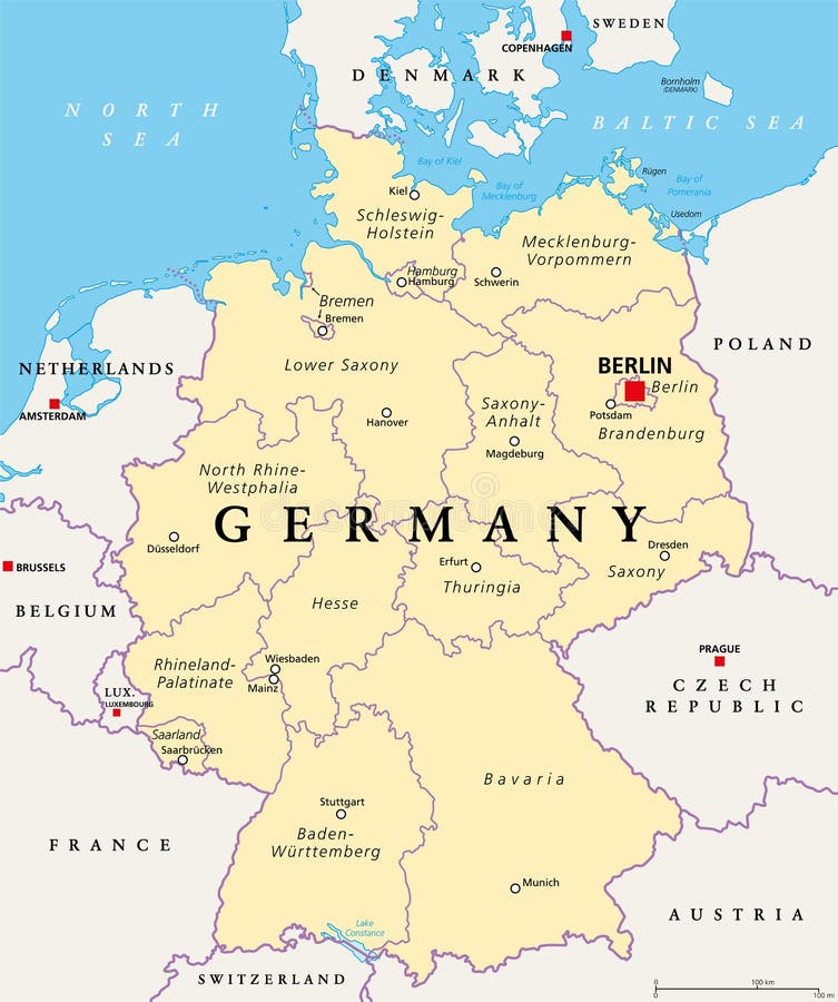 Niemiec landy bawaria mapa Mapa Niemcy,