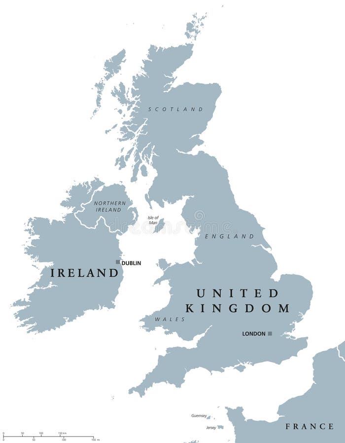 Mapa político da Irlanda e do Reino Unido