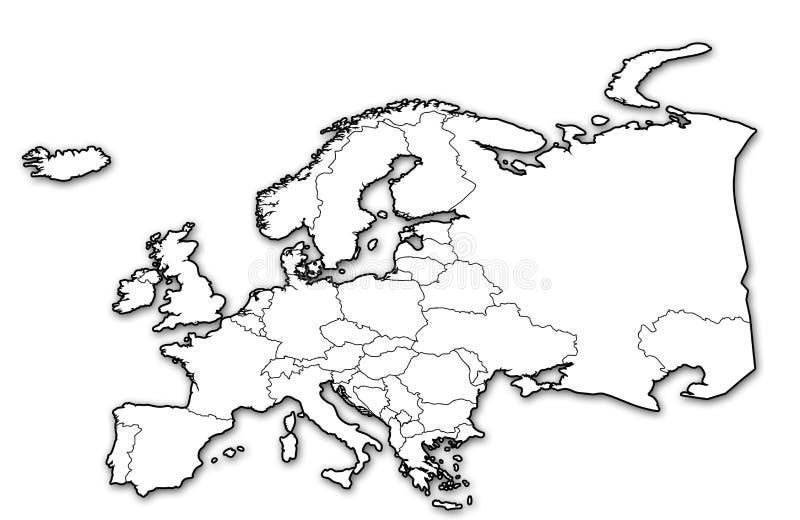 Mapa político de Europa ilustração stock. Ilustração de pintura - 13012823