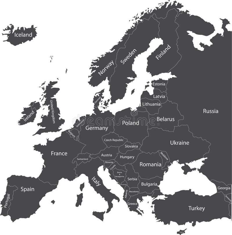 Europe political map with country names. Europe political map with country names