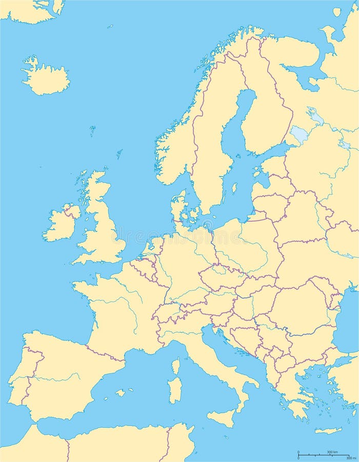 Mapa político de Europa y región circundante