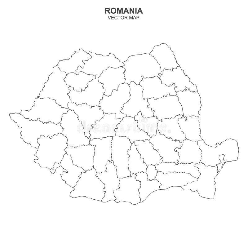 Mapa Político De Rumania Aislado De Fondo Blanco Ilustración Del Vector