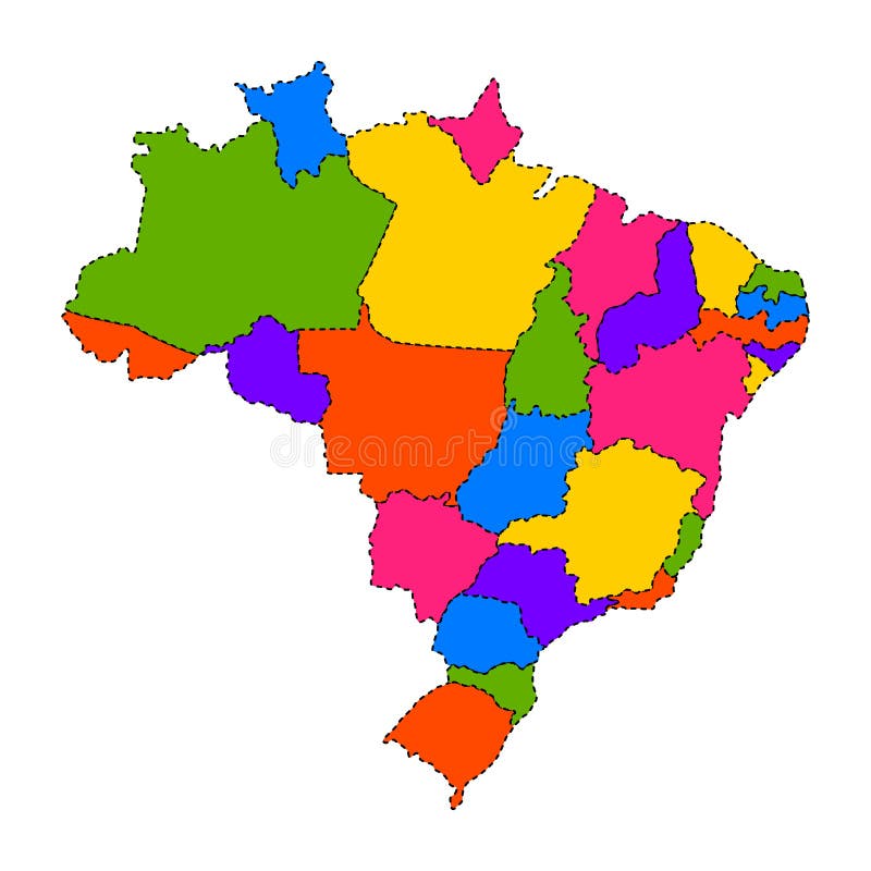 Mapa político del Brasil ilustración del vector. Ilustración de