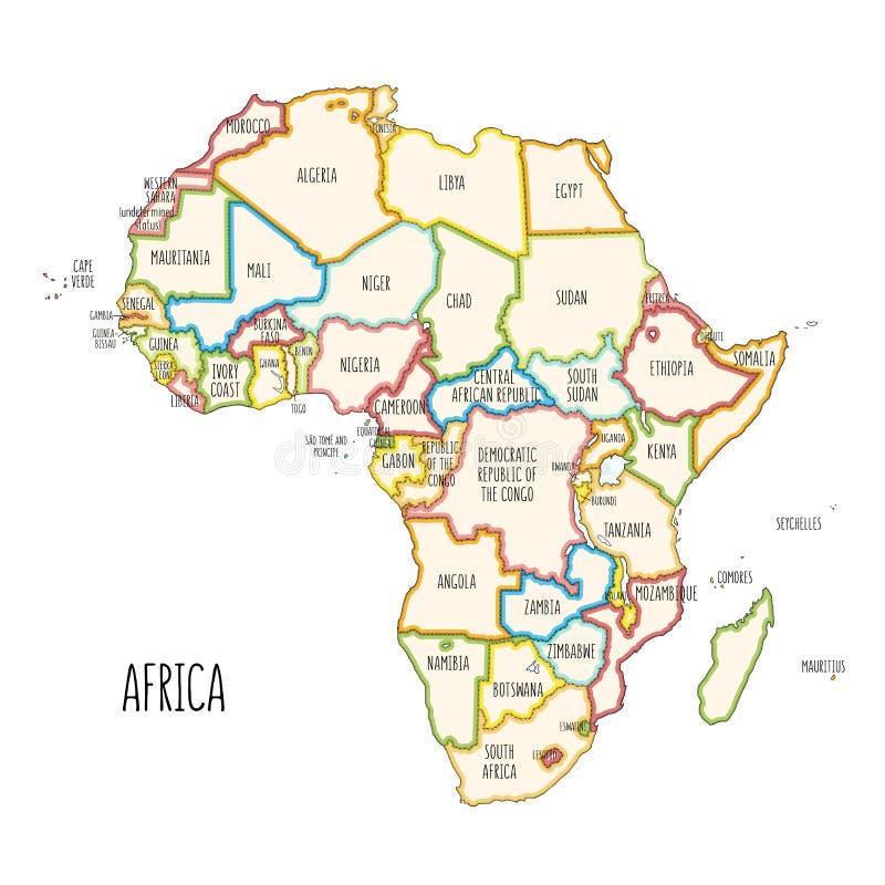 Mapa Politico De Las Regiones De Africa Ilustracion Del Vector Images 1278