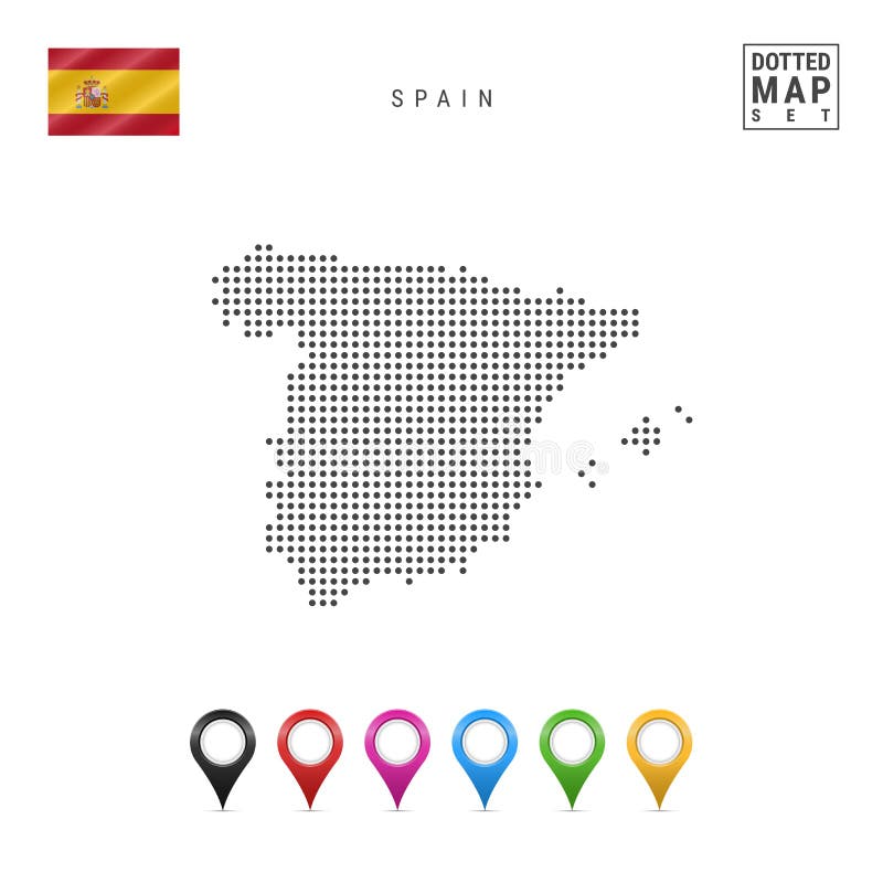 Dot Spain Map Colorido Ilustração Do Vetor Ilustração De Quadrado