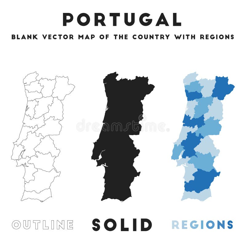 mapa de portugal como um mapa geral no azul - Fotos de arquivo #10635205