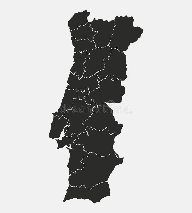 Mapa Detalhado De Portugal Com Pavilhão. Ilustração do Vetor