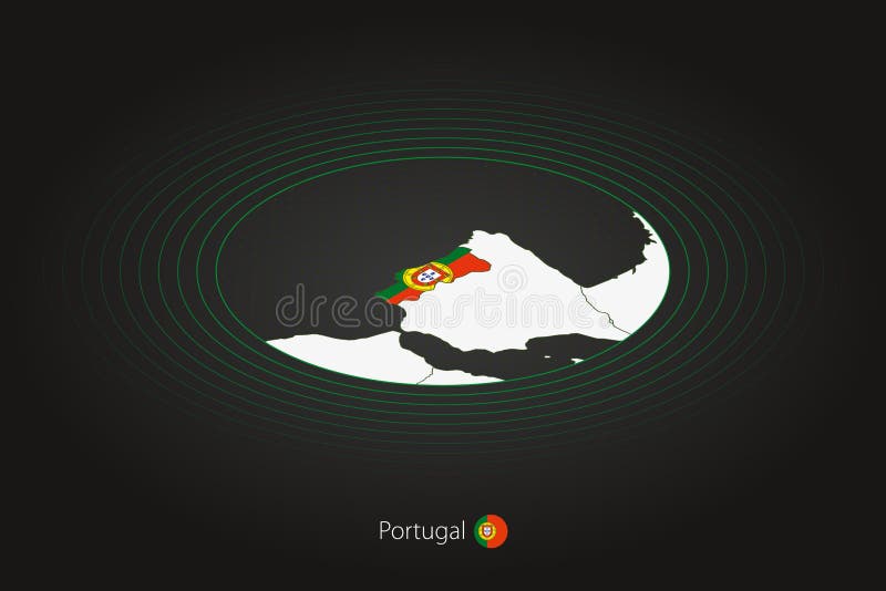 Mapa Detalhado De Portugal Com Pavilhão. Ilustração do Vetor