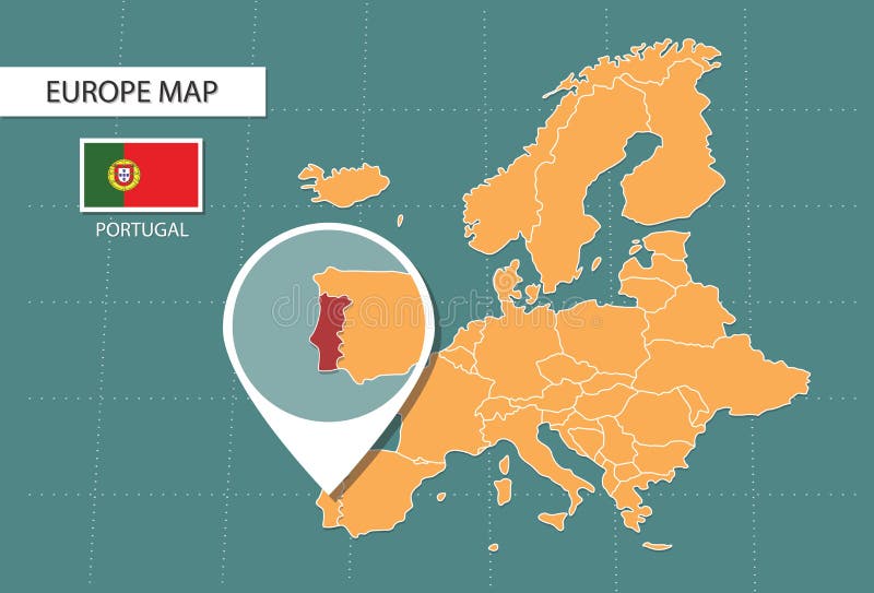 Portugal Mapa e Portugal localização na Europa Mapa isolado no tra