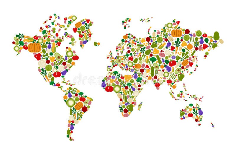 Mapa saudável da nutrição do mundo vegetal cru do alimento