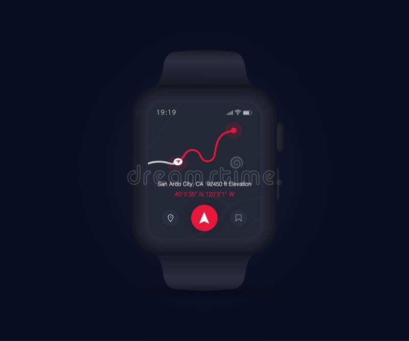 Smartwatch Mapa GPS App De Navegação Ux Ui Conceito, Aplicativo De