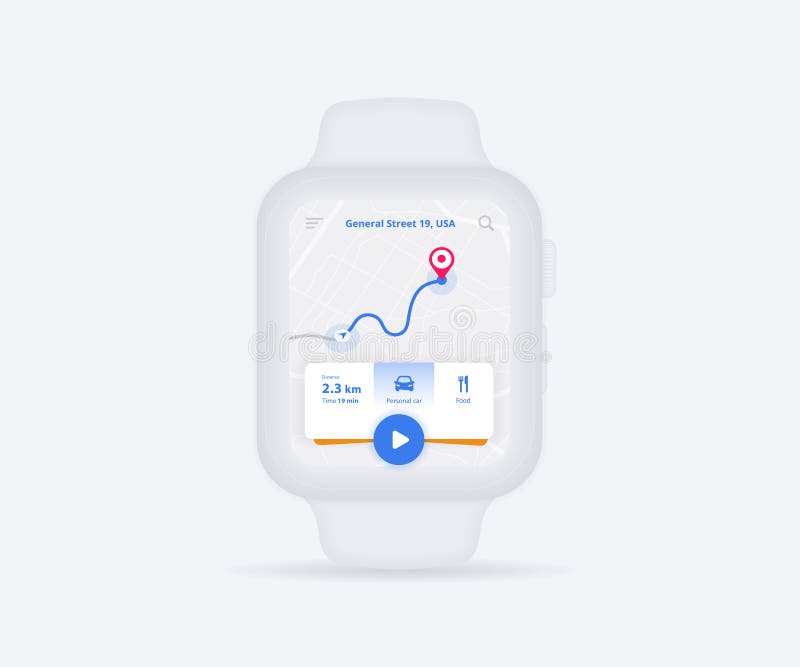 aplicativo de bússola smartwatch ui ux gui relógio de pulso, aplicativo gps  de mapa na navegação