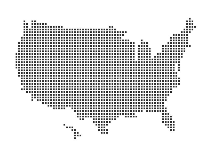 United States map with pixels. isolated in white background. United States map with pixels. isolated in white background.