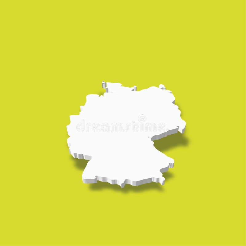 Germany - white 3D silhouette map of country area with dropped shadow on green background. Simple flat vector illustration. Germany - white 3D silhouette map of country area with dropped shadow on green background. Simple flat vector illustration.