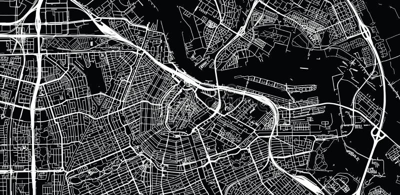 Urban vector city map of Amsterdam, The Netherlands. Urban vector city map of Amsterdam, The Netherlands.