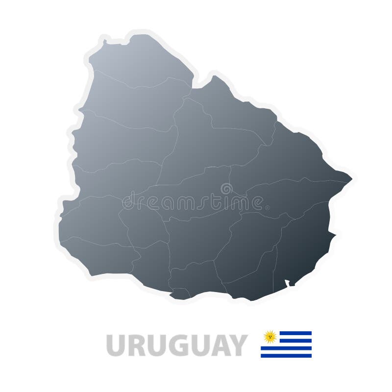 Mapa urzędnik Uruguay bandery